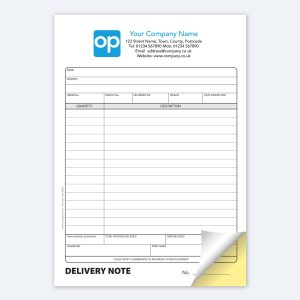 DN02 Delivery Note Duplicate NCR Carbonless