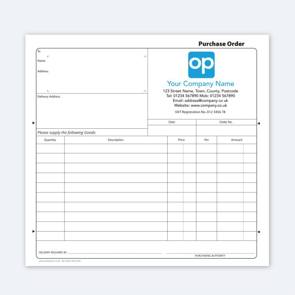 Purchase Order G442 NCR Carbonless Pads