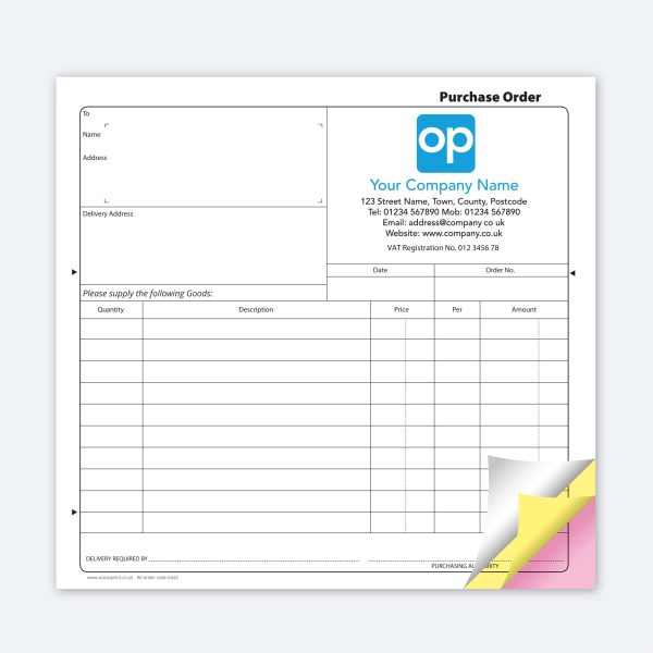 Purchase Order Triplicate G442 NCR Carbonless Pads