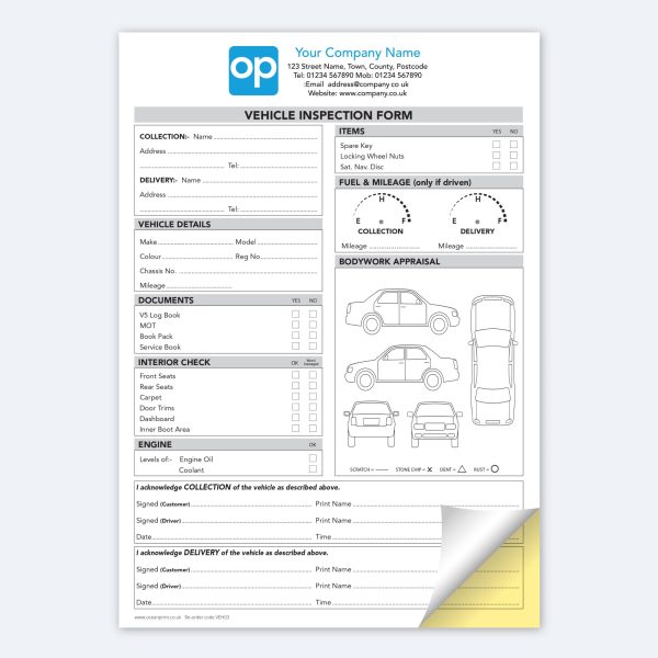 VEH03 Vehicle Collection and Delivery Inspection Checklist Duplicate