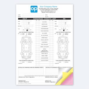 CAR DAMAGE CHECKLIST